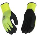 Hydroflector Waterproof Protective Gloves, Men's, L, Knit Wrist Cuff, Latex Coating, Acrylic Glove, BlackGreen 1786P-L